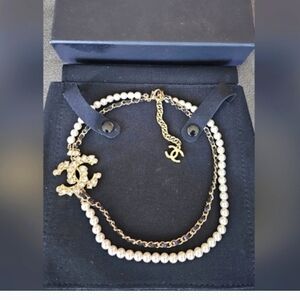 Chanel Gold and Pearl Necklace